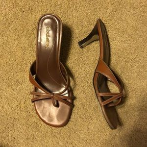 Brown strap heel